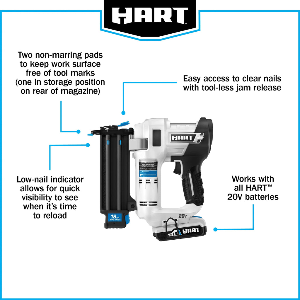 20-Volt 18-Gauge Battery-Powered Brad Nailer Kit T745
