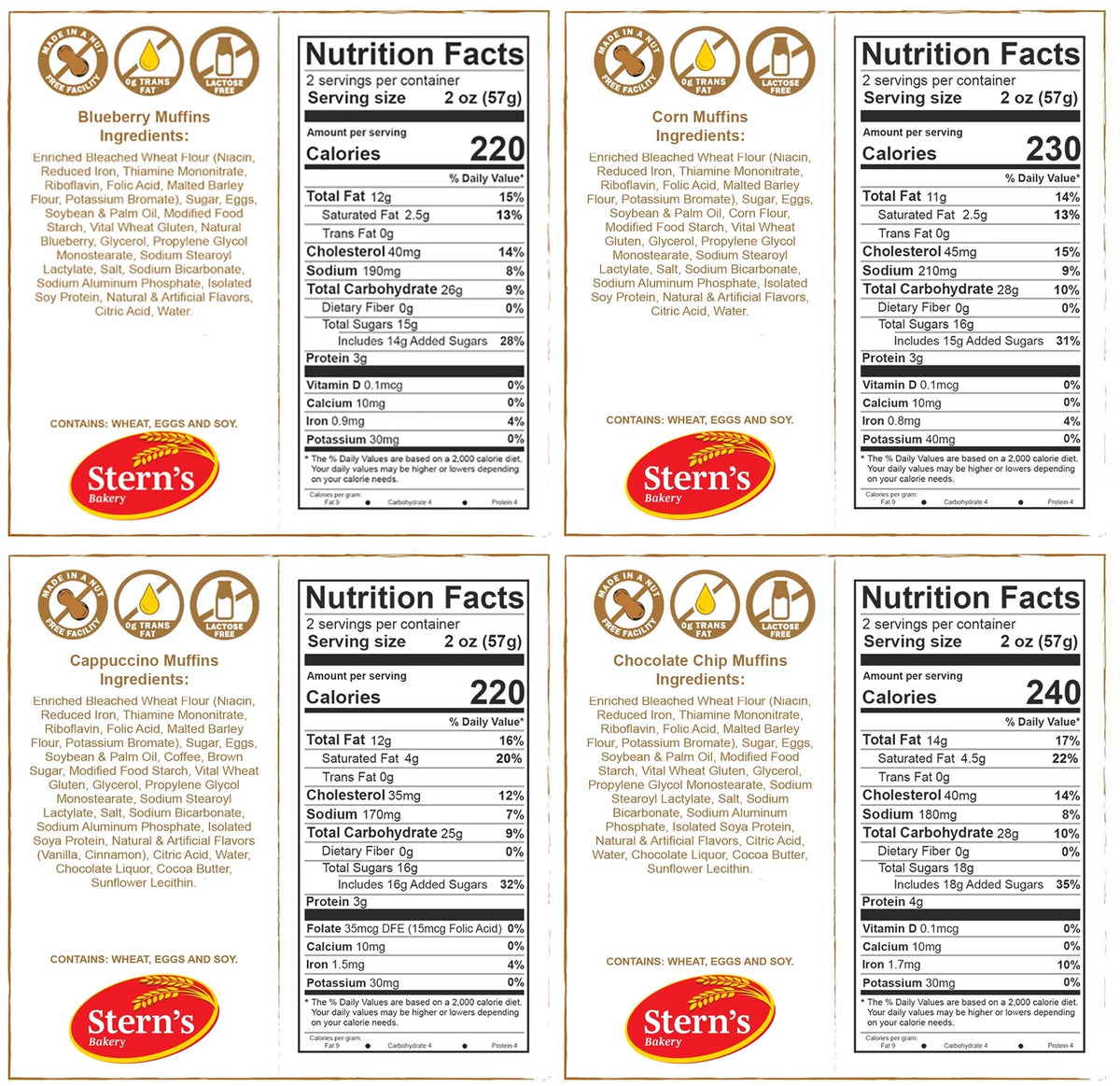 4 Individually Wrapped Muffins, 4 oz Per Muffin I2245