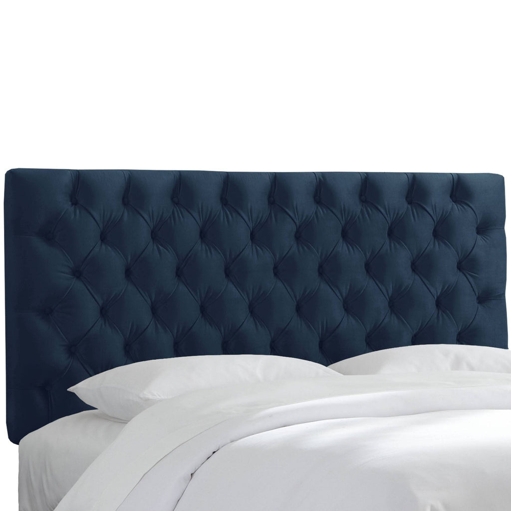 Tufted Headboard in Mystere Eclipse Blue W4254