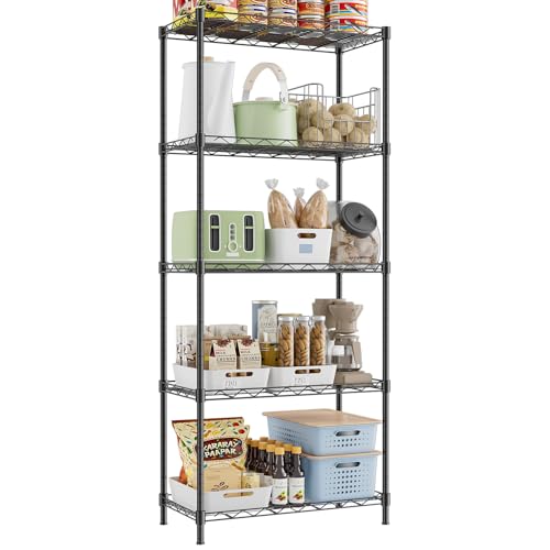 5-Tier Adjustable Metal Wire Shelving Unit W49733