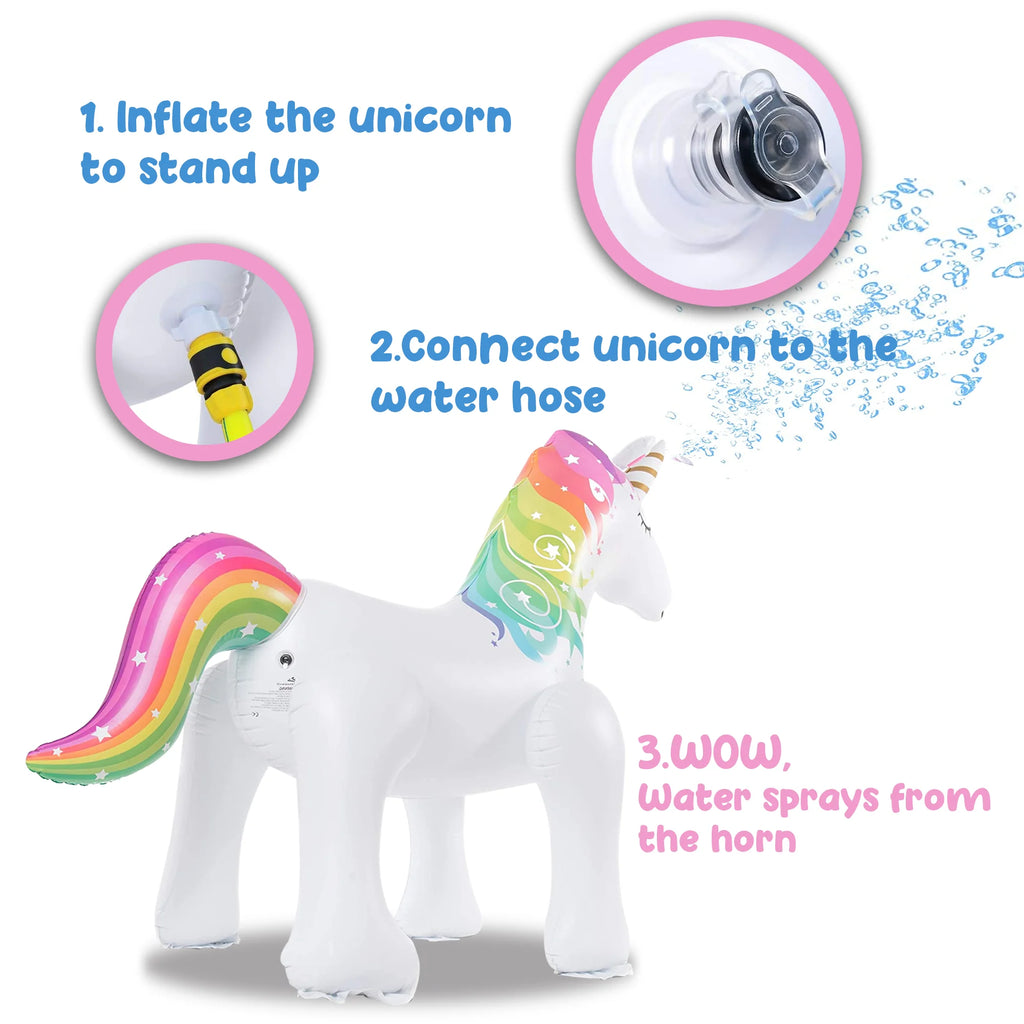 Life-Size Inflatable Unicorn Yard Sprinkler T8507