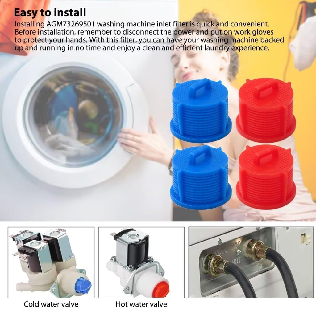 4-Pack Washer Water Inlet Valve Filter Screen Y721