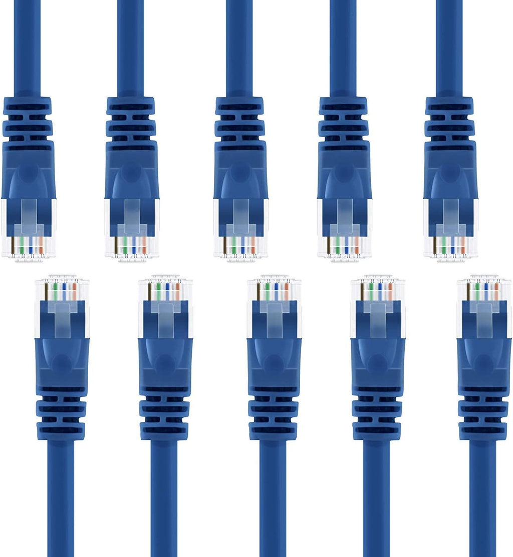 Blue Cat5e Ethernet Patch Cable 10 Feet 20-Pack A826