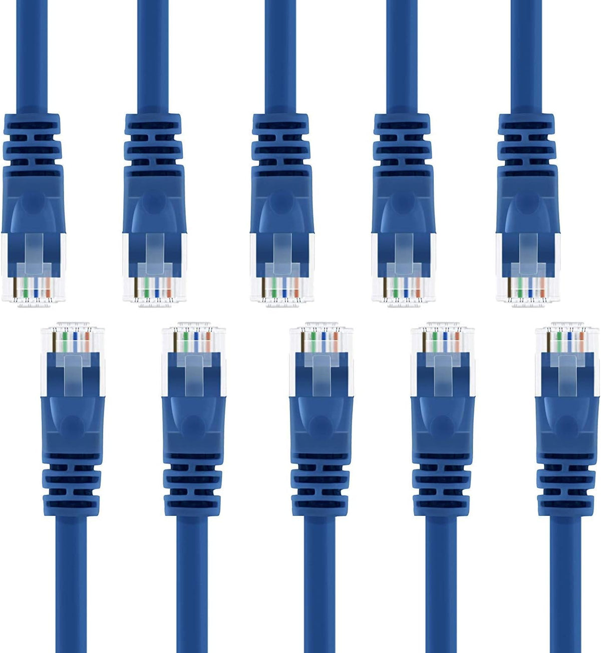 Blue Cat5e Ethernet Patch Cable 10 Feet 20-Pack A826
