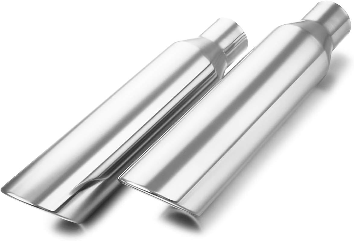 Black Coated Stainless Steel Exhaust Tip 2.5" Inlet to 4" Outlet 17" Long Pack of 2 T112899