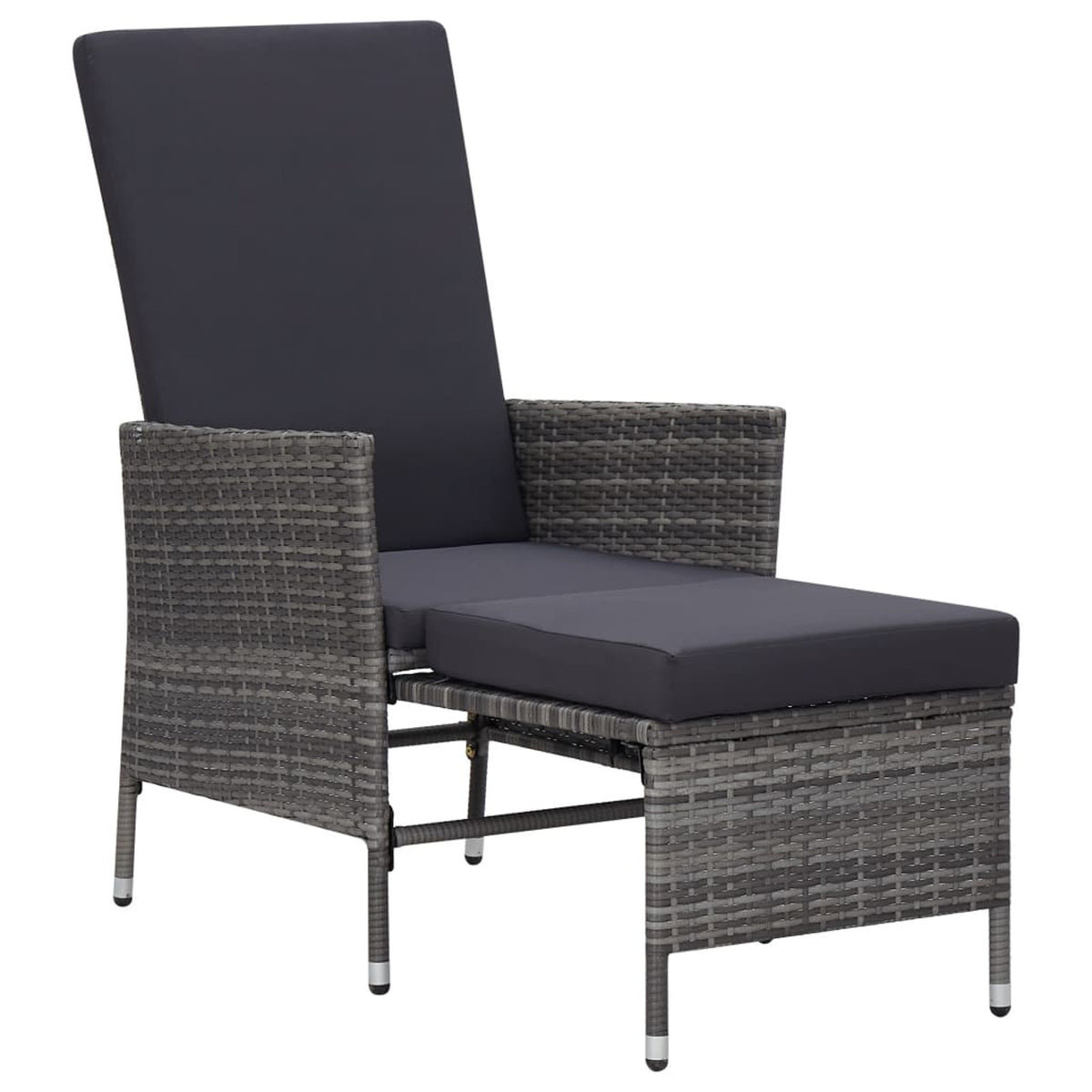 2 Piece Gray Poly Rattan Outdoor Lounge Set with Cushions A212