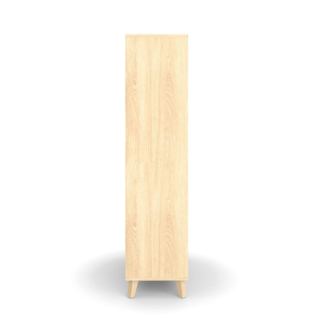 Teak Modern Cube Bookcase with Real Wood Feet Z2947