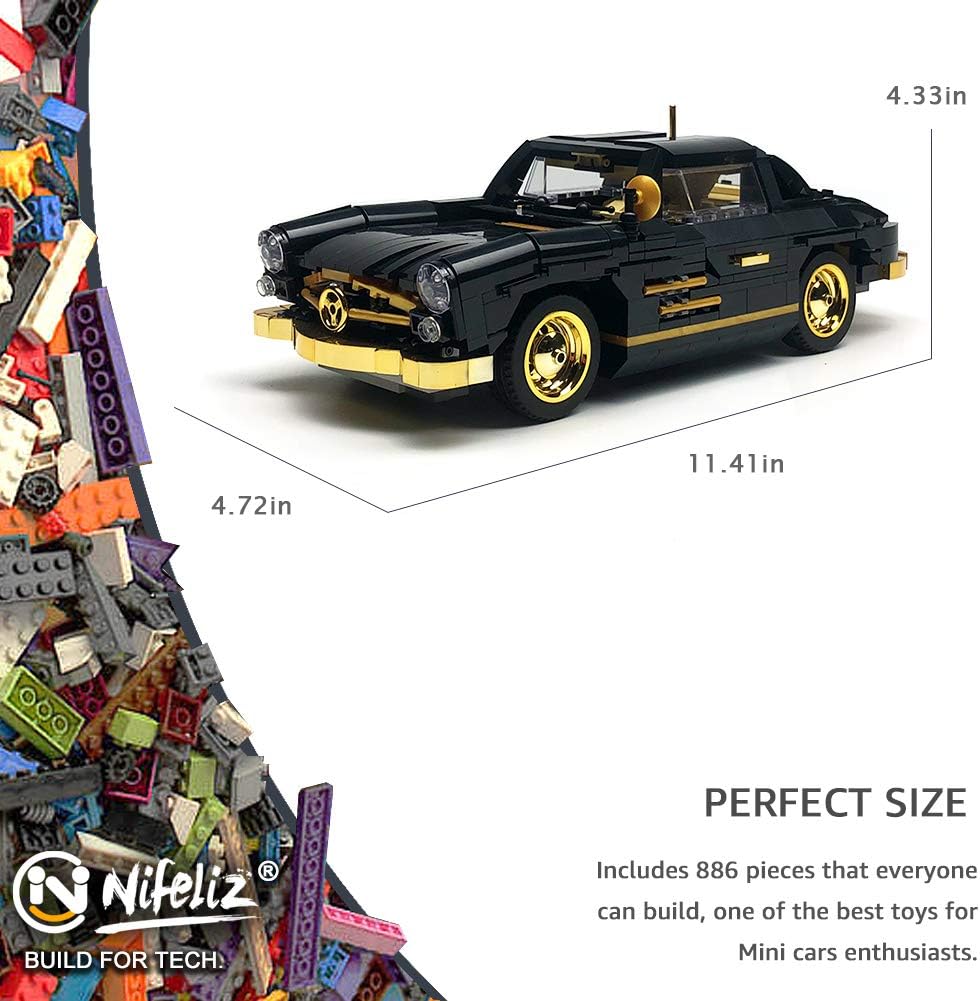 Retro Sports Car Building Blocks Set, 886 Pcs P649