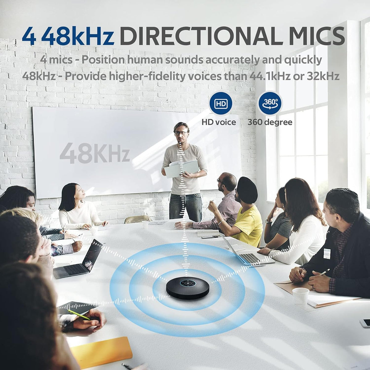Bluetooth Speakerphone with 4 Directional Mics S7054