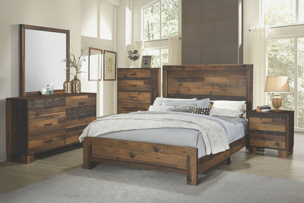 Rustic Pine Twin Panel Bed T475