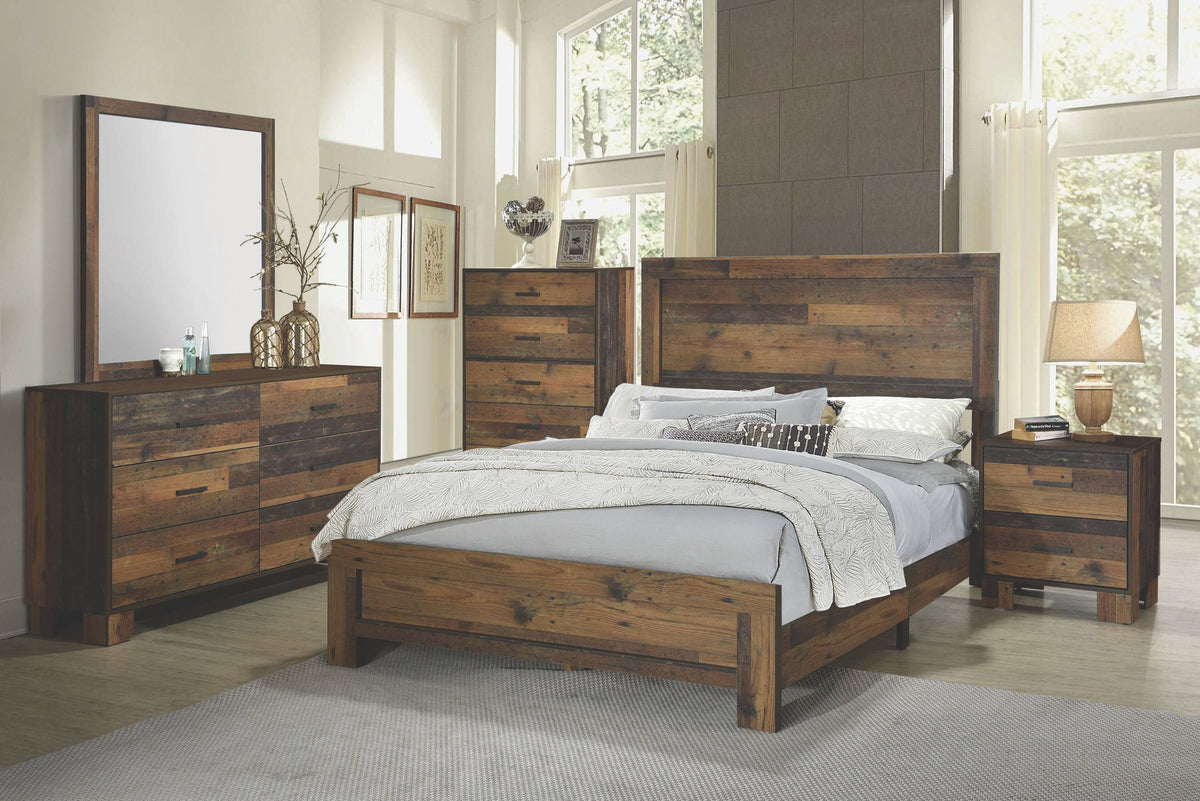 Rustic Pine Twin Panel Bed T475