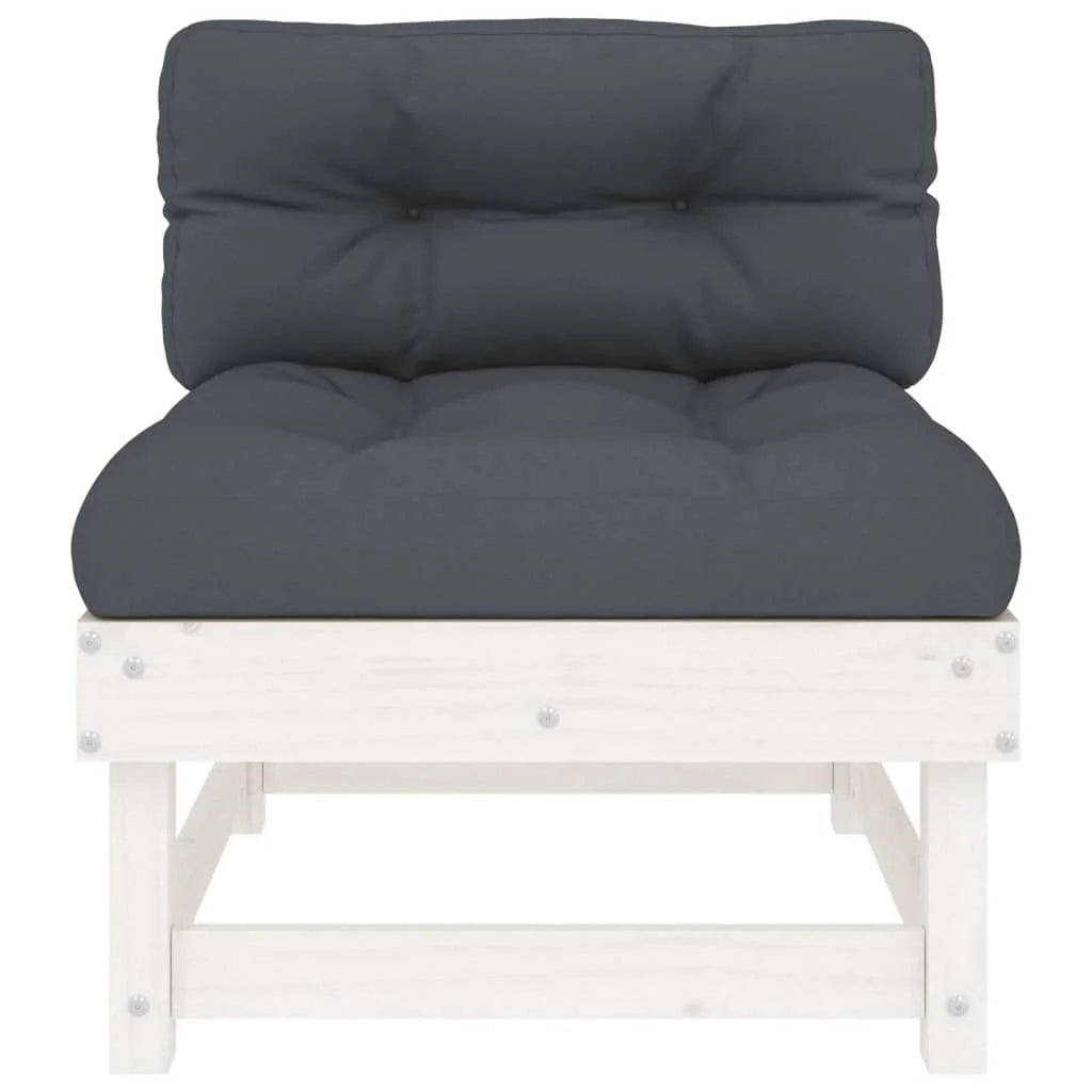 White Solid Wood Pine Sofa with Cushions Z7209