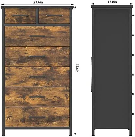 6 Drawer Industrial Wood Dresser N42630