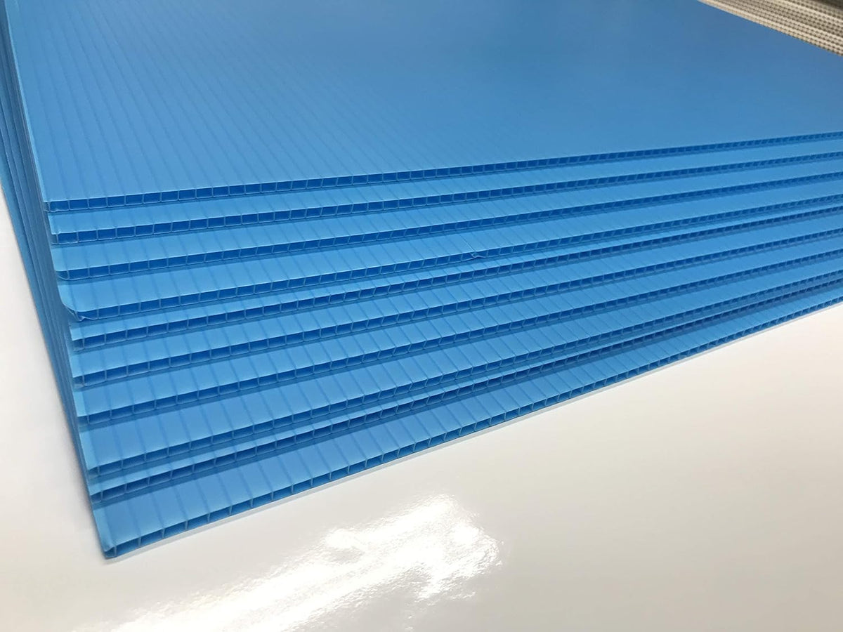 10 Pack Light Blue Blank Signs 18''x24'' x 4 mm with 10 Wire Stake 10''x24'' x 9 Gauge J328