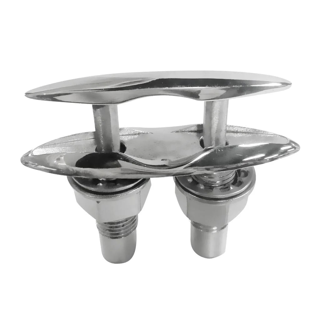 5'' Retractable Boat Marine Stainless Steel Pull up Cleat Flush Mount Lift Hardware Polished R66195