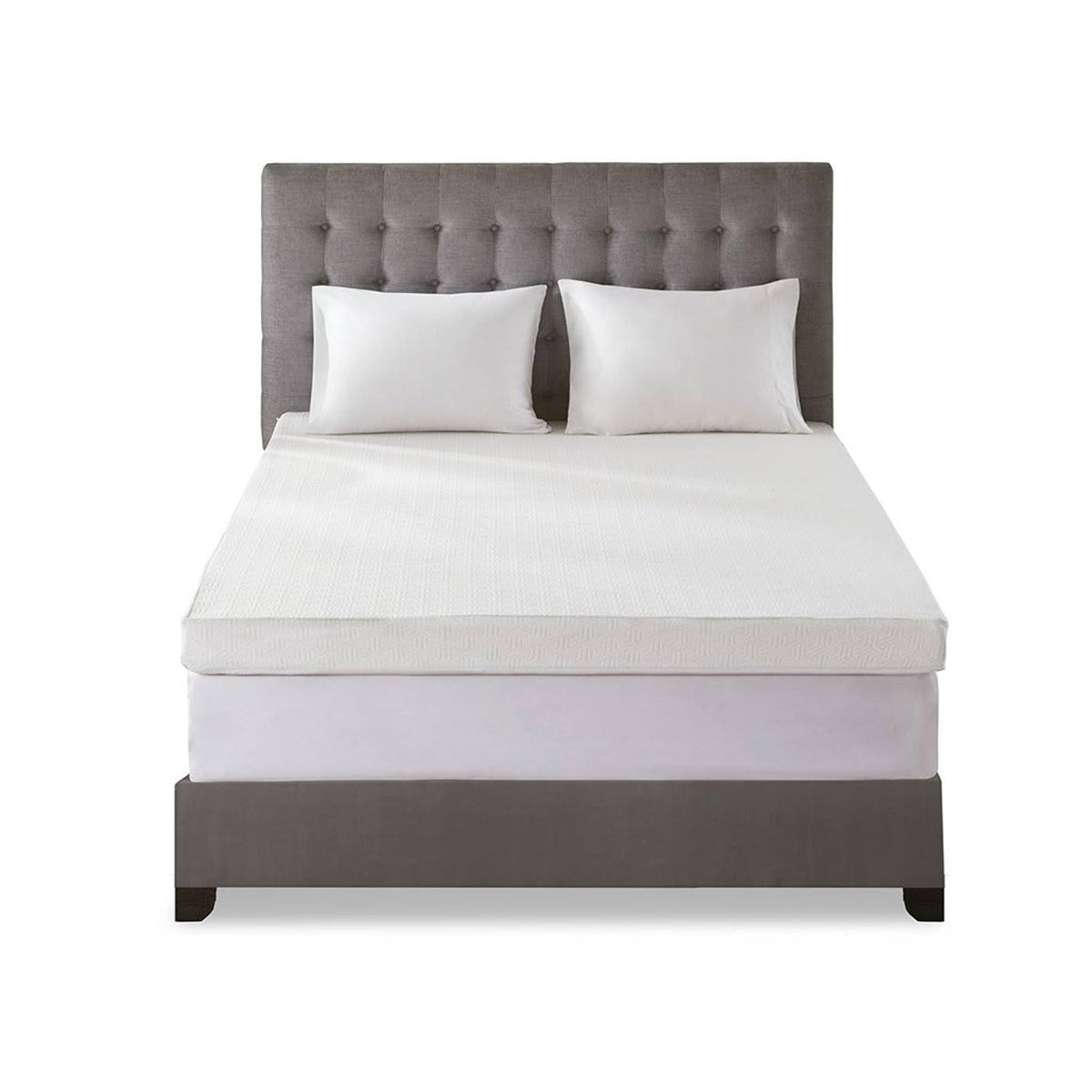 White Twin Memory Foam Mattress Topper V7354