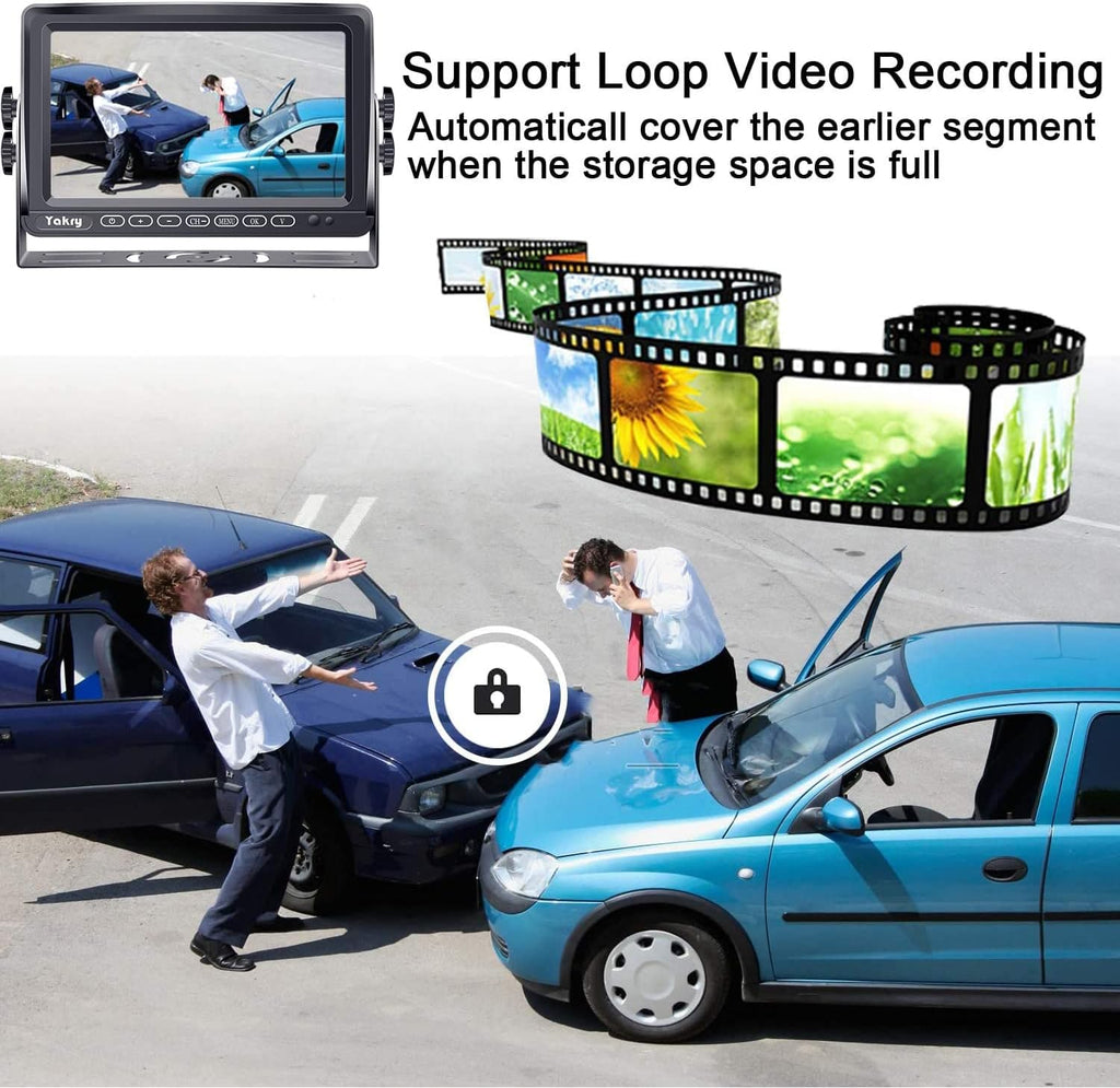7 Inch HD 1080P Wireless Backup Camera with DVR Monitor W649819