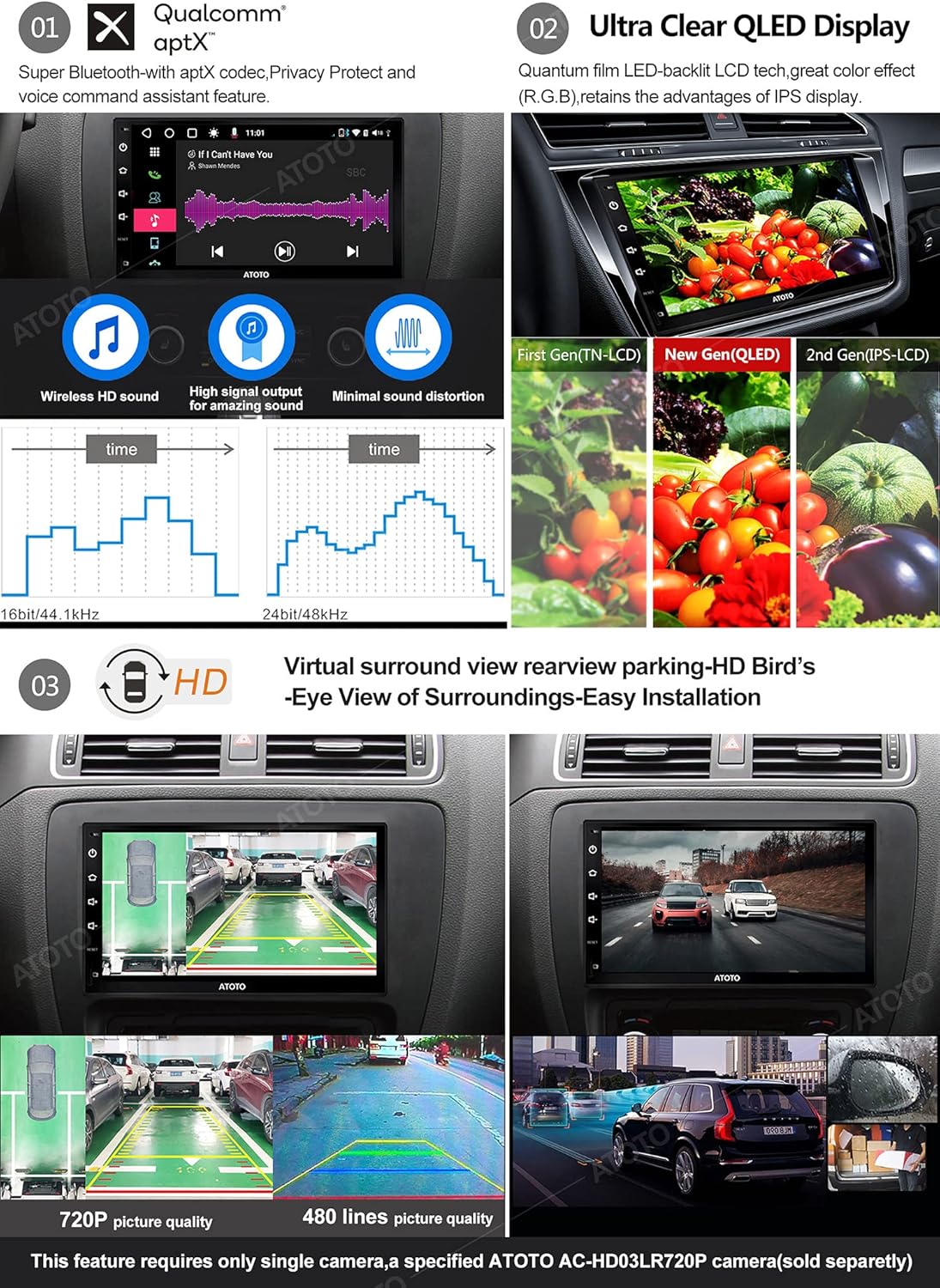 7inch Double-DIN Android Car Stereo with Wireless CarPlay Y88804