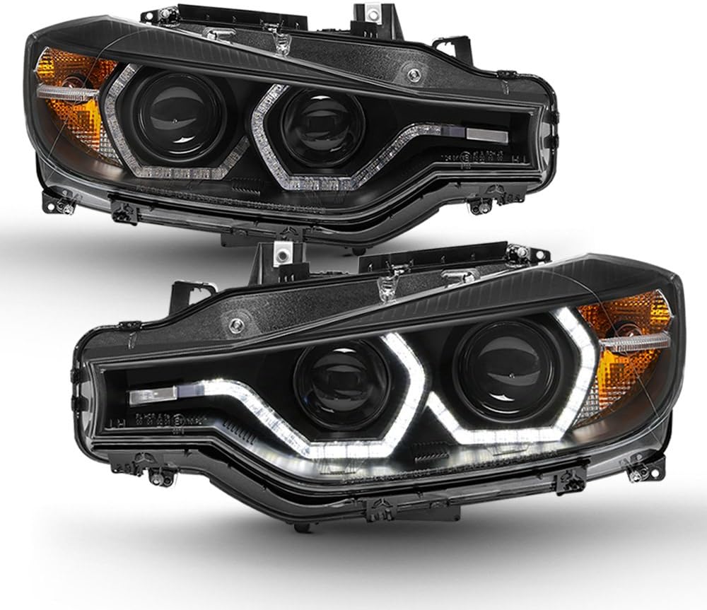 Black LED DRL Projector Headlights W96679