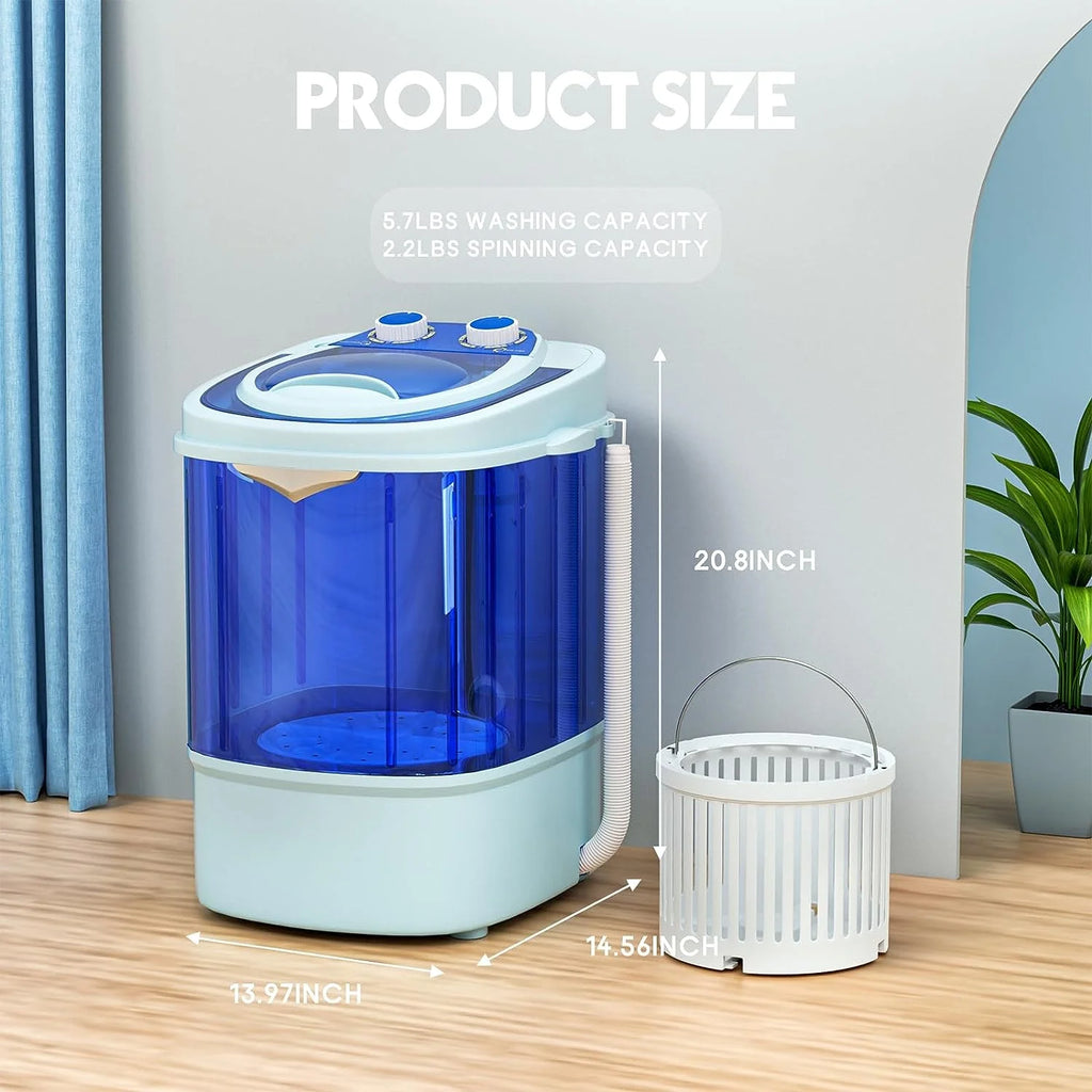 Portable Mini Washing Machine 5.7 lbs 2 in 1 Washer with Drain Hose, Blue D261297