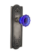 Antique Pewter Crystal Cobalt Glass Door Knob H80837