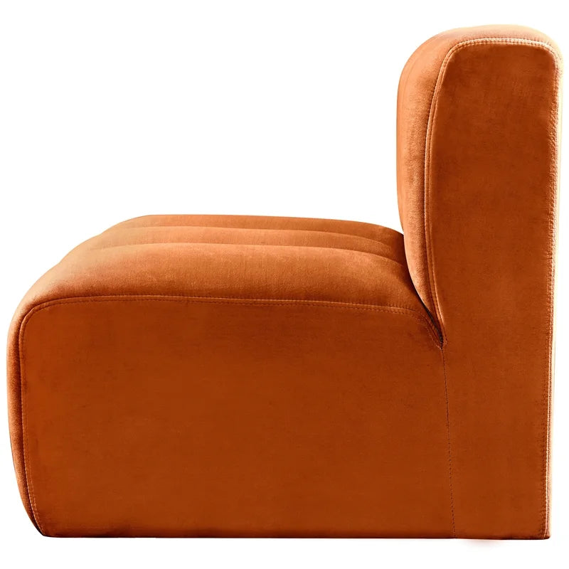 Cognac Velvet Straight Chair U52698