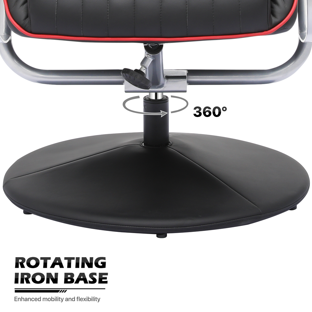 Red Adjustable Upholstered Swivel Recliner with Ottoman E99960
