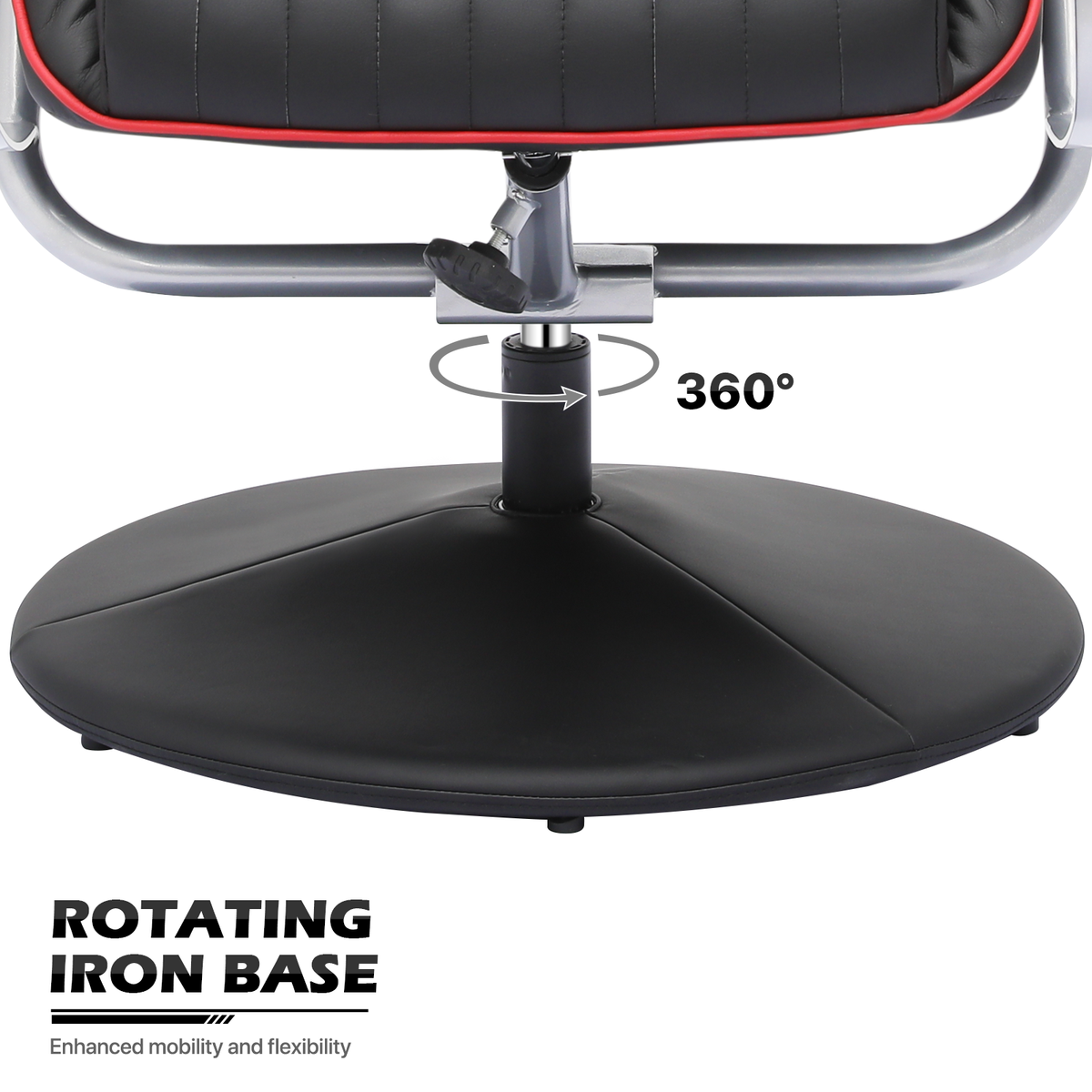 Red Adjustable Upholstered Swivel Recliner with Ottoman E99960