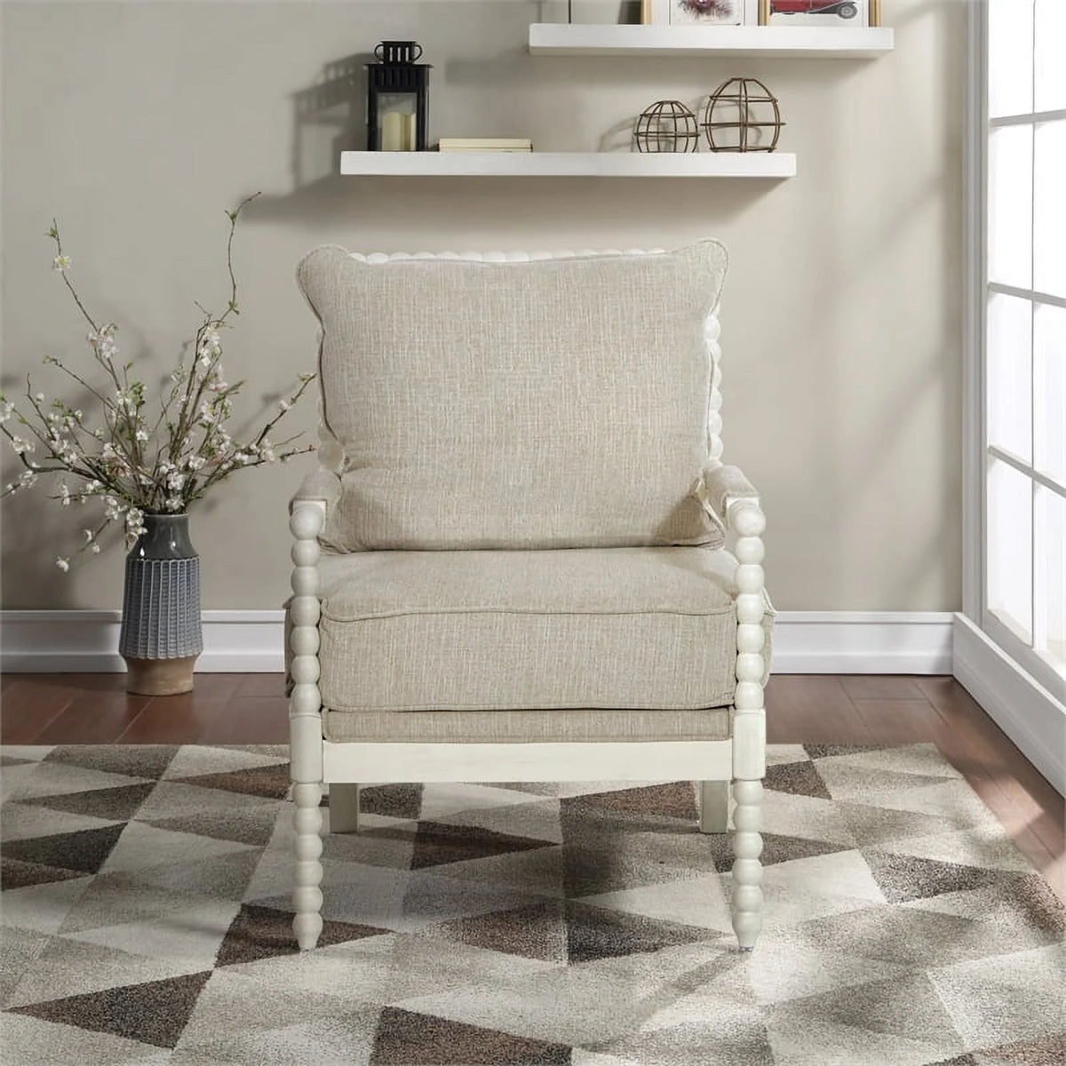 Linen White Fabric Chair K131