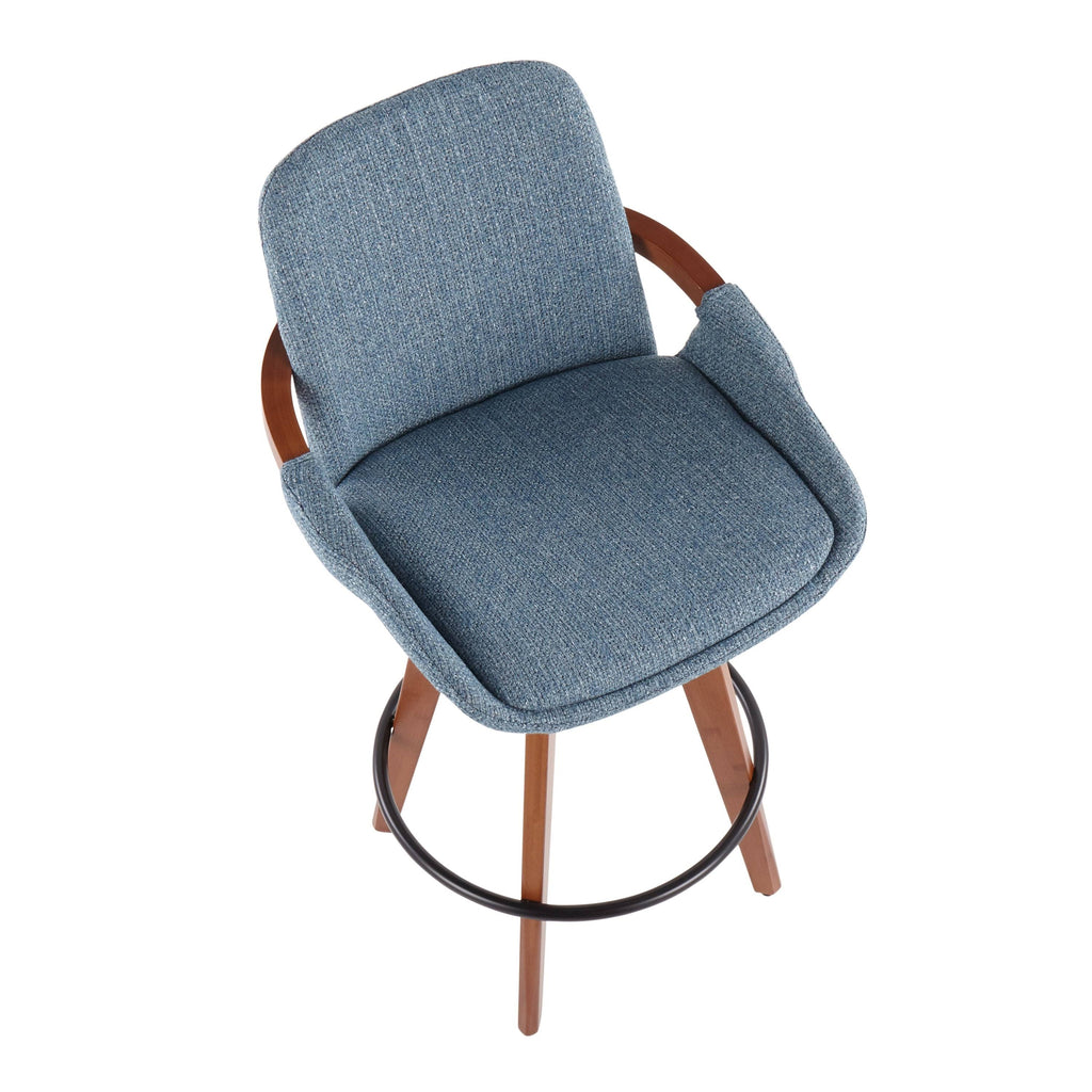 Blue Noise Fabric Counter Stool O229617
