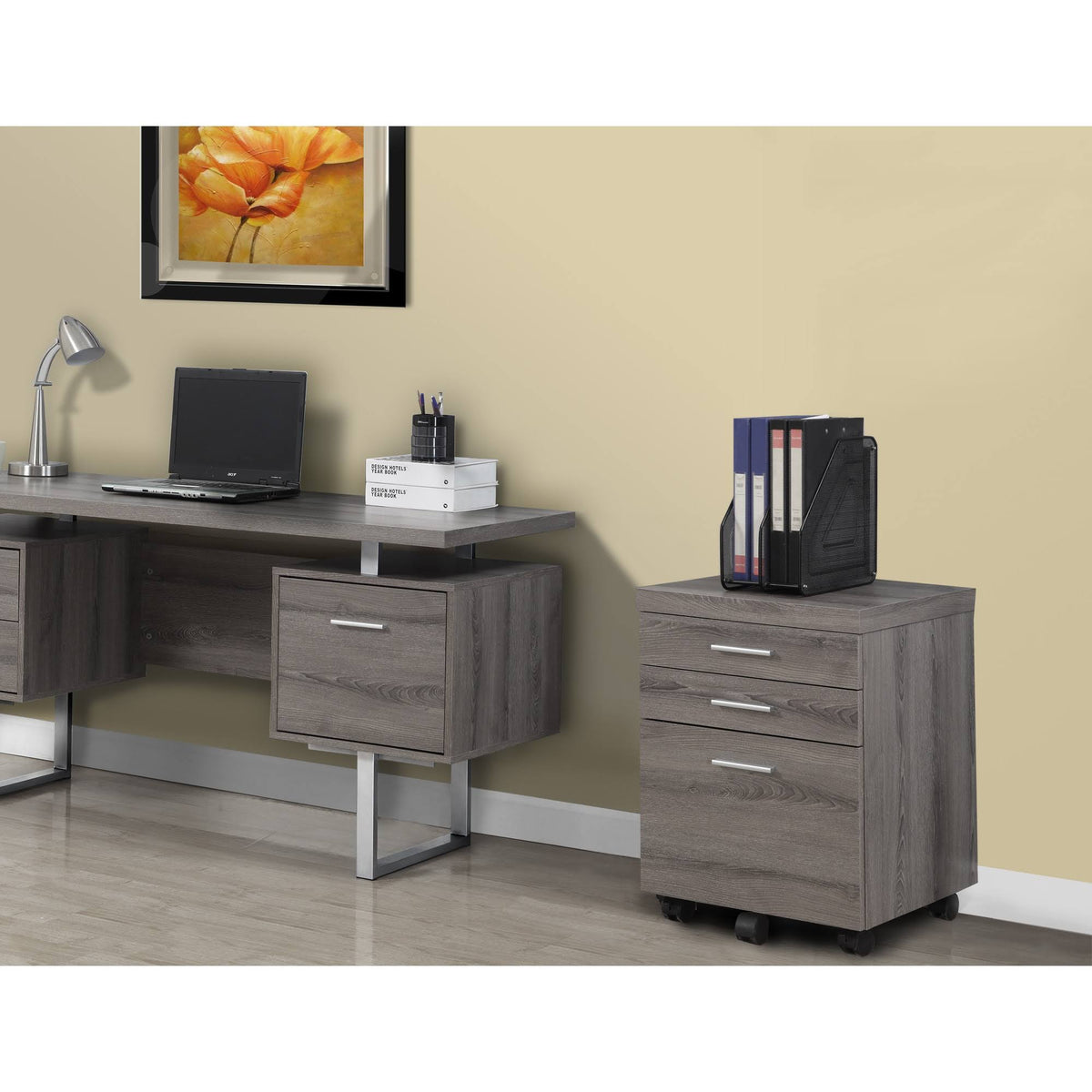Dark Taupe 3-Drawer File Cabinet T57172