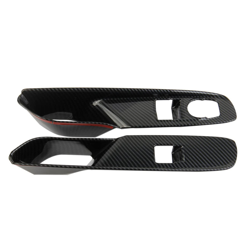 Carbon Fiber Window Lift Switch Panel Cover Trims for Chevrolet Corvette C8 Stingray 1LT Coupe 2020-2022 Pack of 2 U61471