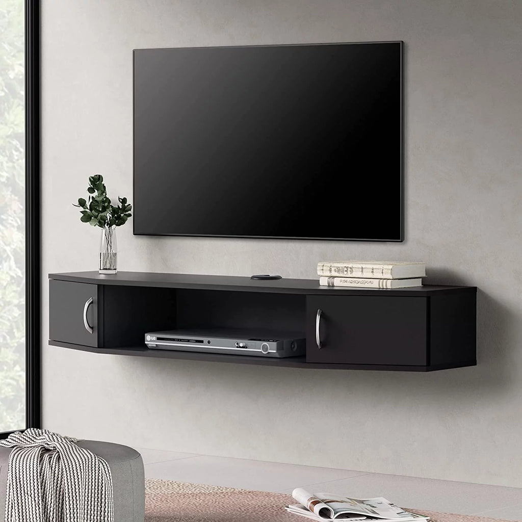 Floating TV Stand with LED Lights and Storage Cabinets P198