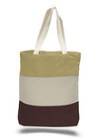 Tricolor Heavy Canvas Tote Bag Set of 6 K945716
