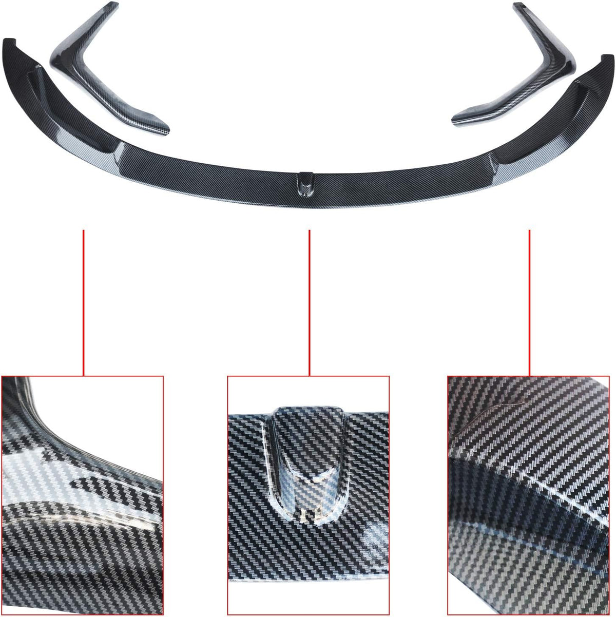 ABS Carbon Fiber Front Bumper Spoiler Splitter D423626