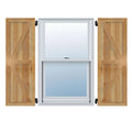 Rough Sawn Western Red Cedar Framed Board-n-Batten Shutters with Z-Bar L820