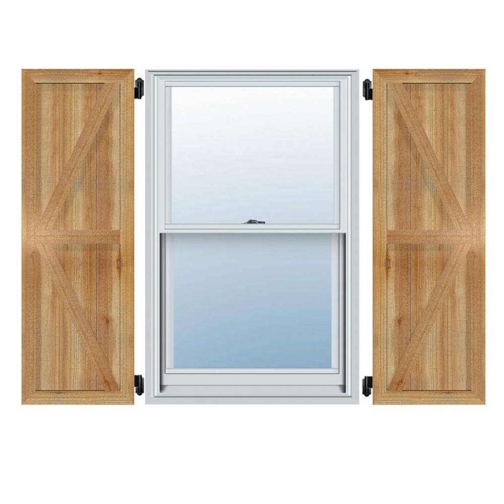 Rough Sawn Western Red Cedar Framed Board-n-Batten Shutters with Z-Bar L820