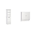 Gray Ashland Bathroom Freestanding Storage Cabinet with Three Open Shelves and Drawer S55325