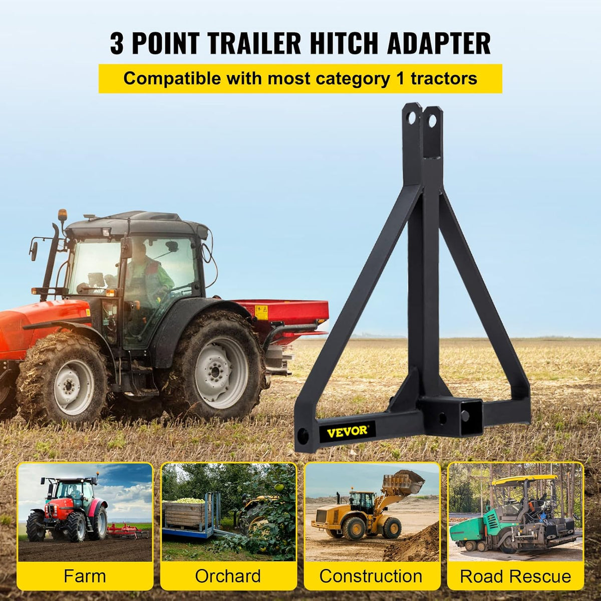 Black 2 Inch Trailer Hitch Receiver Hitch T26286