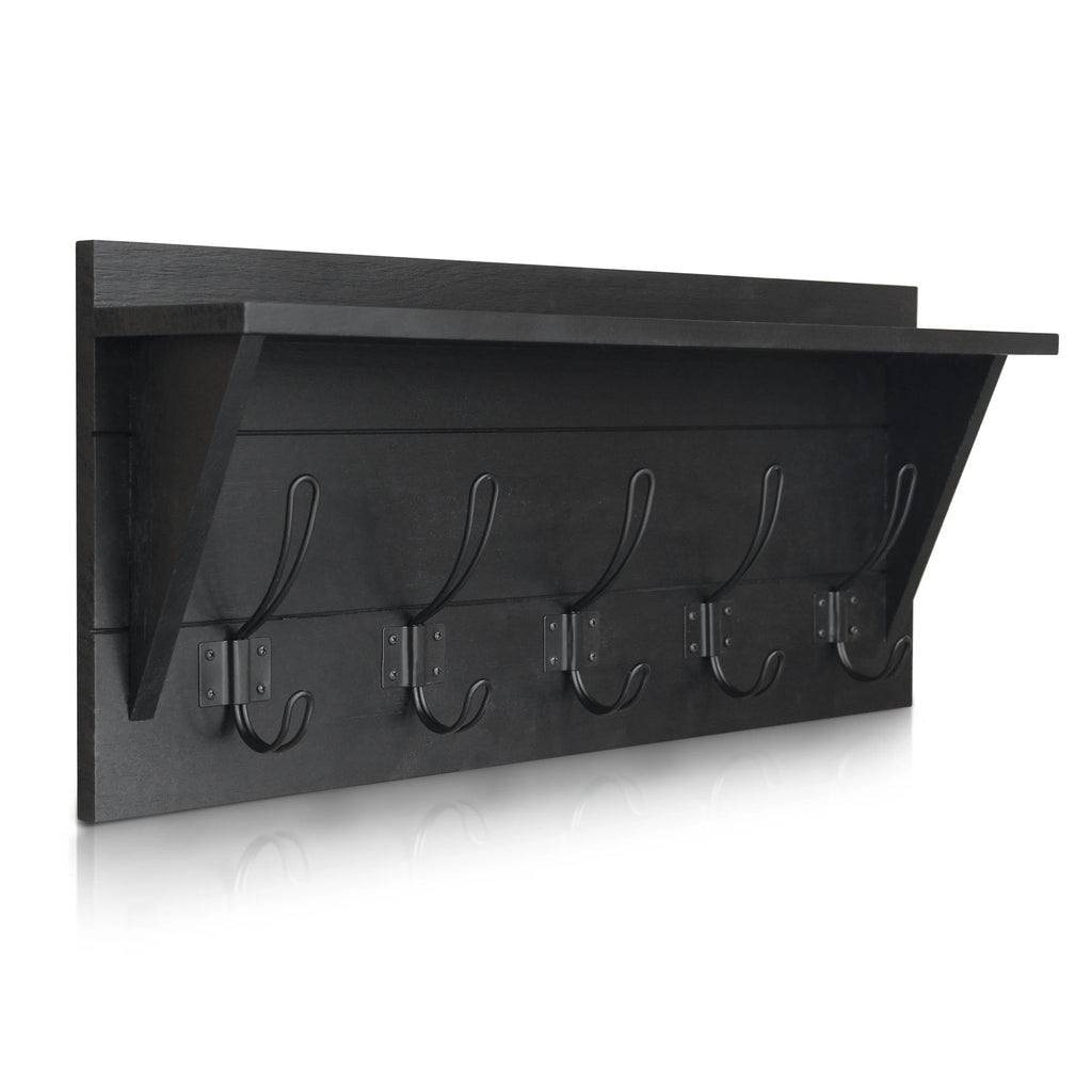 Wall Mounted Coat Rack Shelf with Hooks N735265