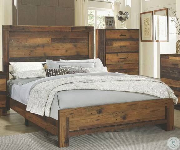 Rustic Pine Twin Panel Bed T475