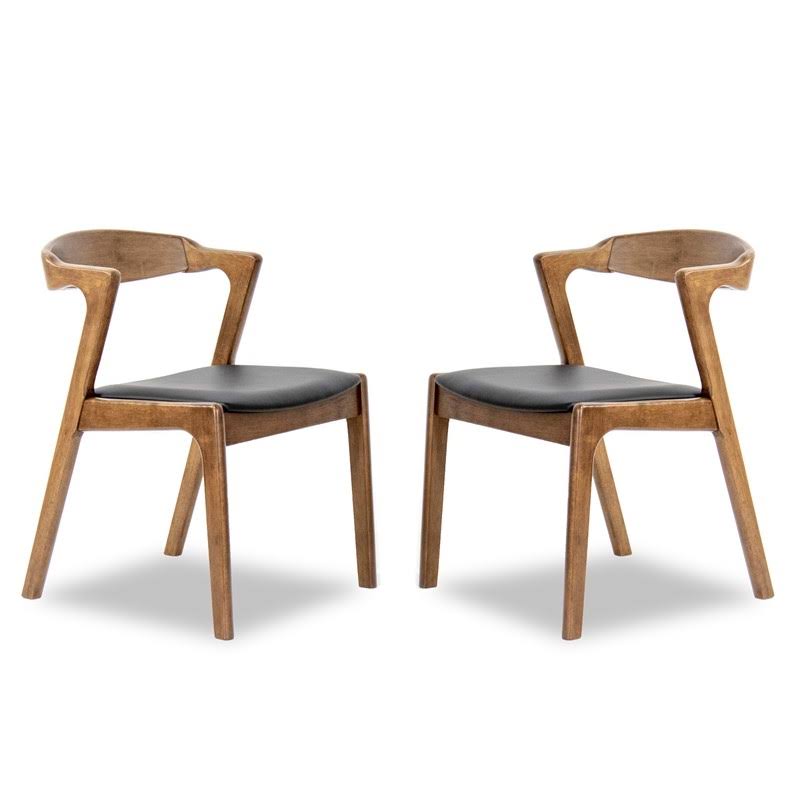 Black PU Leather Dining Chair (Set of 2) V667