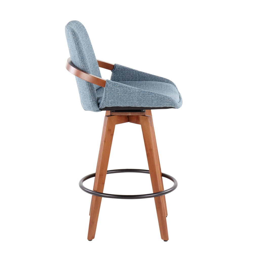 Blue Noise Fabric Counter Stool O229617