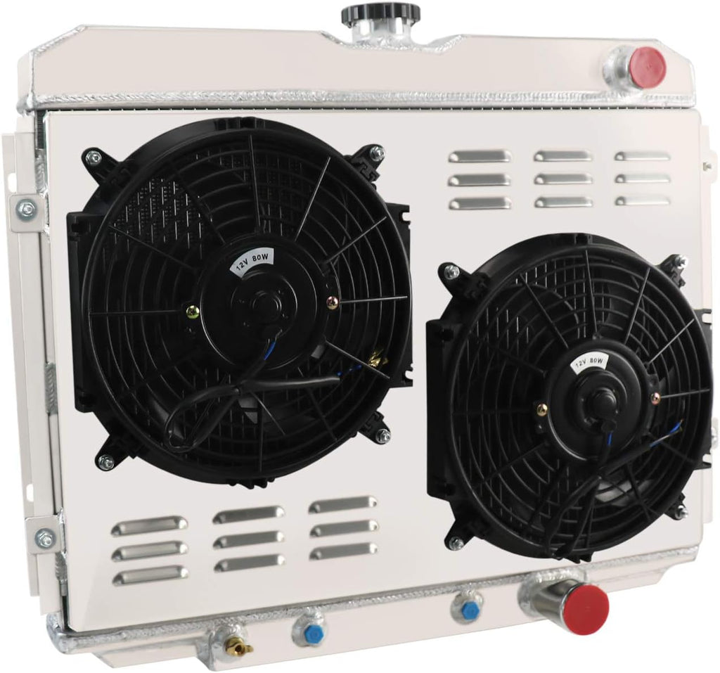 3 Row Aluminum Radiator with Shroud Fan Relay for Ford Mustang T217