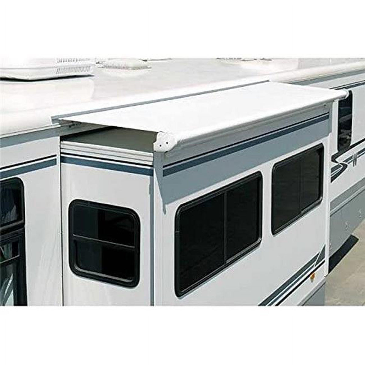 White 181 in. RV Slide-Out Awning with Full Case & Wind Deflector L248