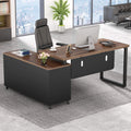 55 Inch L-Shaped Computer Desk with Drawers and File Cabinet G76220
