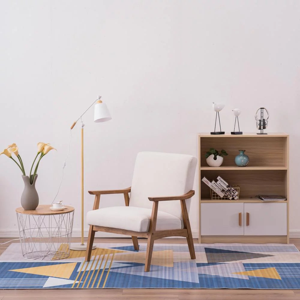 Beige Accent Chair with Wood Legs C4851