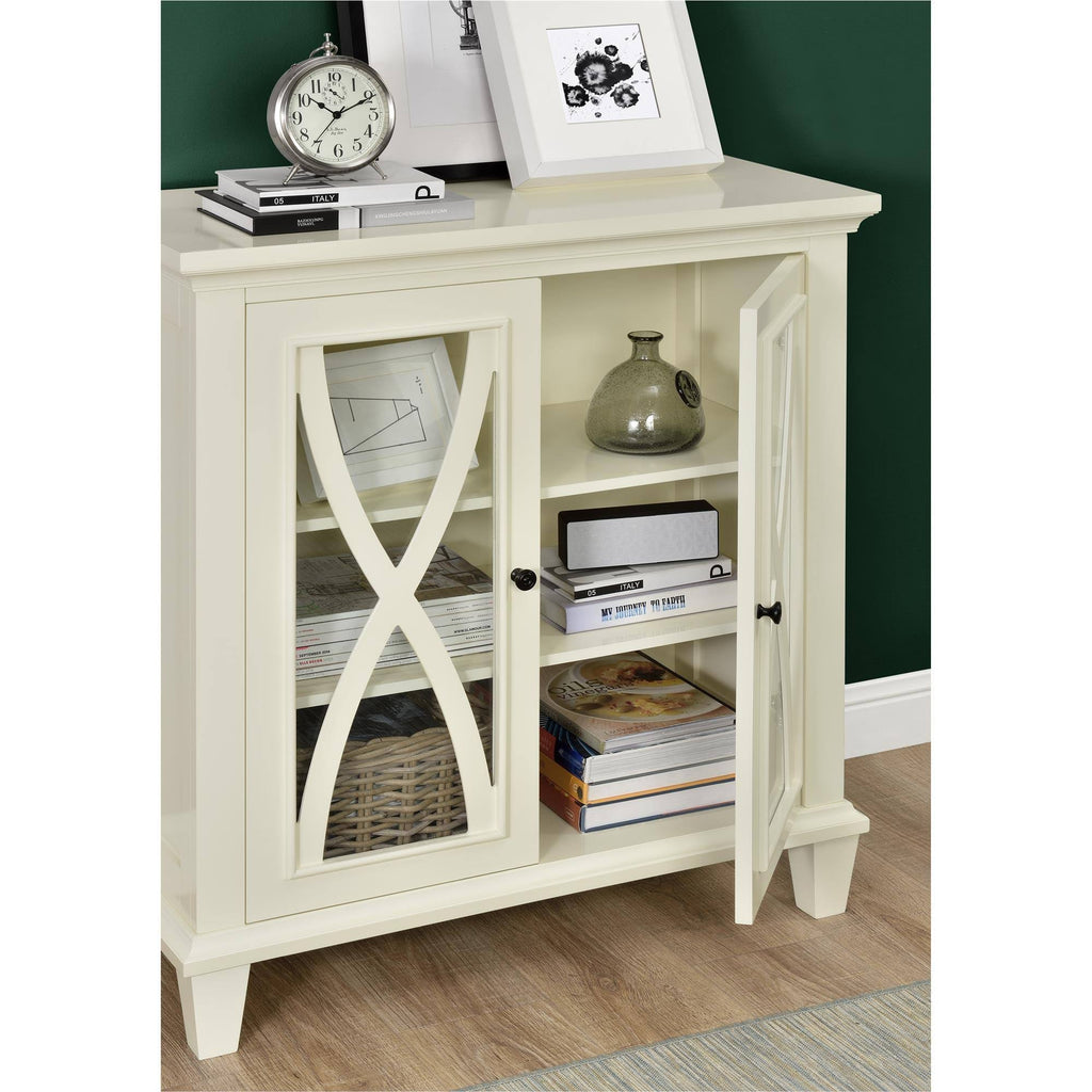 Ivory Double Door Accent Cabinet E9517