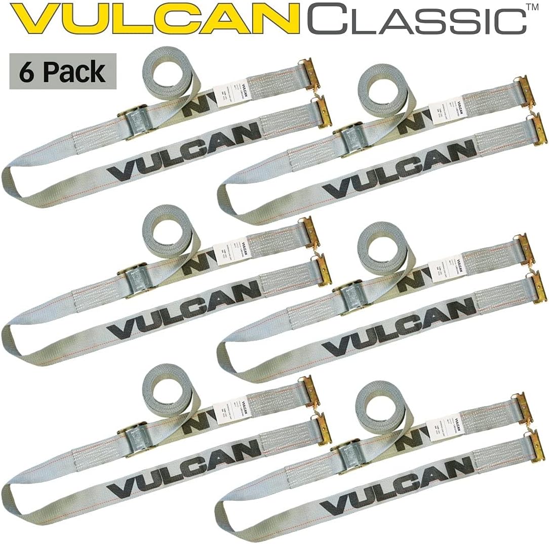 Logistic Strap for E Track, Cam Buckle - 16 Foot, 6 Pack - Gray P505