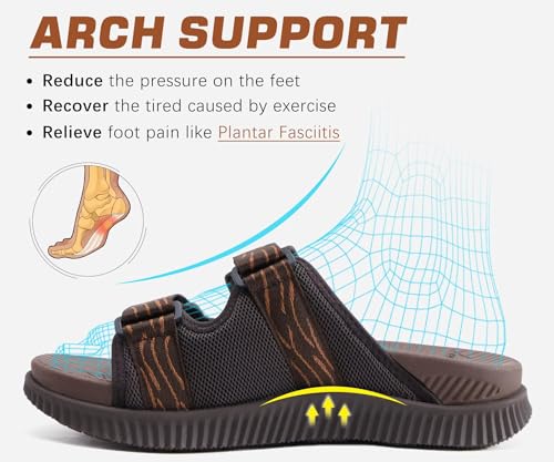 Mens Orthotic Sandals Athletic Recovery Sport Slides Adjustable Strap Open Toe Walking Sandals O68521
